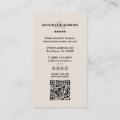 Minimal Sand Tattooist Modern Tattoo Artist Grid Visitekaartje (Achterkant)