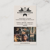 Minimal Sand Tattooist Modern Tattoo Artist Grid Visitekaartje (Voorkant)