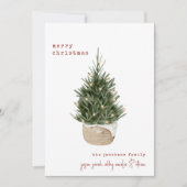 Minimal Scandi Christmas Family Holiday Kaart (Voorkant)