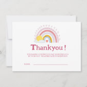 Minimal Schattige Rainbow Sun Pink Baby Bedankt (Voorkant)