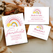 Minimal Schattige Rainbow Sun Pink Baby Boeken voo Kaart