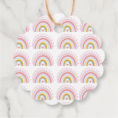 Minimal Schattige Roze Regenboog Zon Baby shower D Bedankjes Labels (Achterkant)