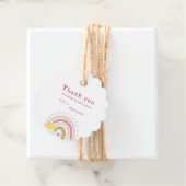 Minimal Schattige Roze Regenboog Zon Baby shower D Bedankjes Labels (In situ)