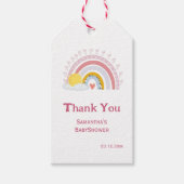 Minimal Schattige Roze Regenboog Zon Baby shower D Cadeaulabel (Voorkant)