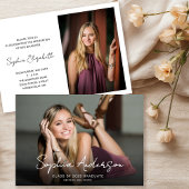 Minimal Script Afstudeerder Naam Graduation Party Kaart