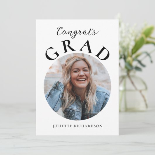 Minimal Script Afstuderen Fotoaankondiging Aankondiging (Staand voorkant)