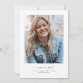 Minimal Script Afstuderen Fotoaankondiging Aankondiging (Achterkant)