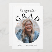 Minimal Script Afstuderen Fotoaankondiging Aankondiging (Voorkant / Achterkant)