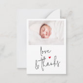 Minimal Script Baby shower Photo Dank je Notitiekaartje (Voorkant)