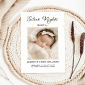 Minimal Script Blessed Flat Newborn Aankondiging