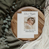 Minimal Script Blessed Flat Newborn Aankondiging