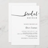Minimal Script Bridal Brunch-uitnodiging Kaart (Voorkant / Achterkant)