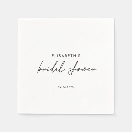 Minimal Script Bridal Shower Invite Servet (Voorkant)