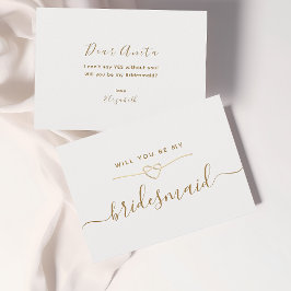 Minimal Script Bridesmaid Proposal Kaart