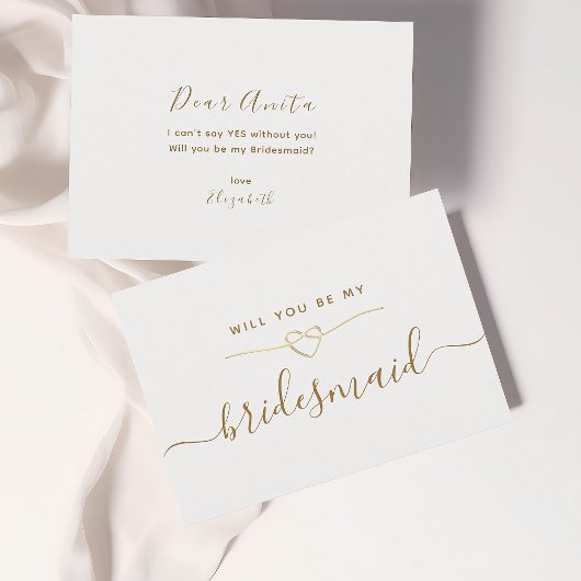 Minimal Script Bridesmaid Proposal Kaart