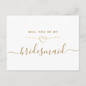 Minimal Script Bridesmaid Proposal Kaart (Voorkant)