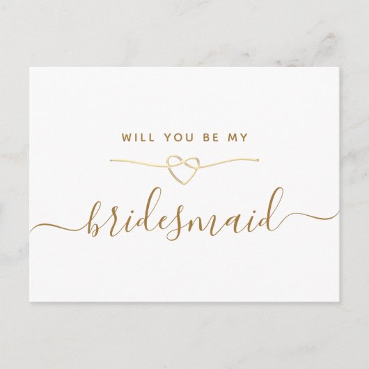 Minimal Script Bridesmaid Proposal Kaart (Voorkant)