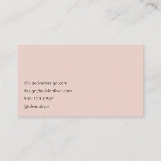 Minimal Script Calligraphy Blush Pink Chic Modern Visitekaartje (Achterkant)
