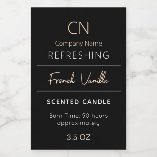 Minimal Script Candle Sticker Label (Enkel label)