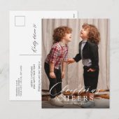 Minimal Script Christmas Cheers Holiday Briefkaart (Voorkant / Achterkant)