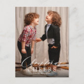 Minimal Script Christmas Cheers Holiday Briefkaart (Voorkant)