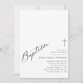 Minimal Script Clean Black and White Doop Kaart (Voorkant)