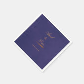 Minimal Script Emerald Paarse en gouden bruiloft Servet (Hoek)