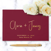 Minimal Script Foto Bourgogne bruiloft Gastenboek