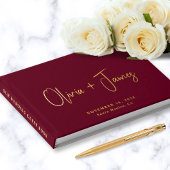 Minimal Script Foto Bourgogne bruiloft Gastenboek