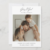 Minimal Script Glory to God Heilige Kerstfoto Feestdagenkaart (Voorkant)