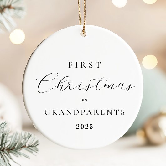 Minimal Script Grandparents Christmas Ornament