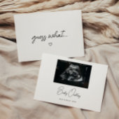 Minimal Script "Guess What" Baby Pregnancy Aankondiging