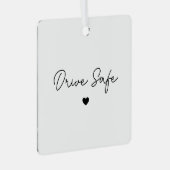 Minimal Script Heart Drive Safe Car Ornament (Voorkant Rechts)