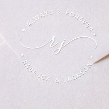 Minimal script initials Couple Names Wedding