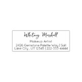 Minimal Script Makeup Studio Address Zelfinktende Stempel (Design)