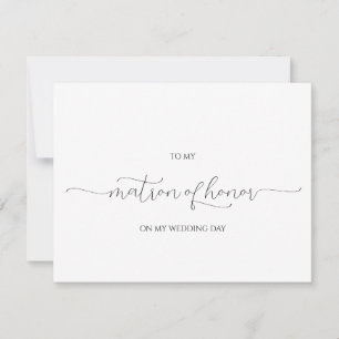 Minimal Script Matron of Honor Dank je Kaart