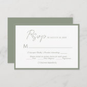 Minimal Script Menu Keuzemoment Sage Green Wedding (Voorkant / Achterkant)