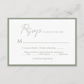 Minimal Script Menu Keuzemoment Sage Green Wedding (Voorkant)
