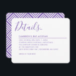 MINIMAL SCRIPT moderne details Bat Mitzvah paars Kaart<br><div class="desc">door kat massard >> WWW.SIMPLYSWEETPAPERIE.COM <<<<< Een stijlvol en geavanceerd uitnodigingsontwerp voor de BAR/BAT MITZVAH van uw kind! TIP : 1. Om grafiek & doopvonten te veranderen/te bewegen en meer tekst toe te voegen - klik de "pas het"knoop aan. - - - - - - - - - - -...</div>