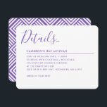 MINIMAL SCRIPT moderne details Bat Mitzvah paars Kaart<br><div class="desc">door kat massard >> WWW.SIMPLYSWEETPAPERIE.COM <<<<< Een stijlvol en geavanceerd uitnodigingsontwerp voor de BAR/BAT MITZVAH van uw kind! TIP : 1. Om grafiek & doopvonten te veranderen/te bewegen en meer tekst toe te voegen - klik de "pas het"knoop aan. - - - - - - - - - - -...</div>