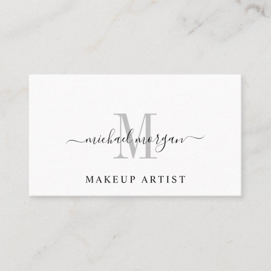 Minimal Script Monogram Grimeur Visitekaartje (Voorkant)