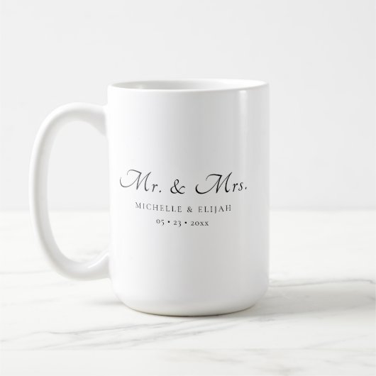 Minimal Script Mr en Mrs Couple Mok Gift (Links)