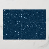 Minimal Script Navy Blue Merry Christmas Folie Folie Feestdagenkaart (Achterkant)