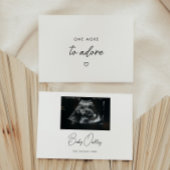 Minimal Script "One More to Adore" Baby Pregnancy Aankondiging