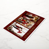 Minimal Script Red Merry Christmas Folie kaart (Gedraaid)