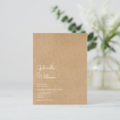 Minimal Script Rustic Kraft Sla de datum op Briefkaart (Staand voorkant)