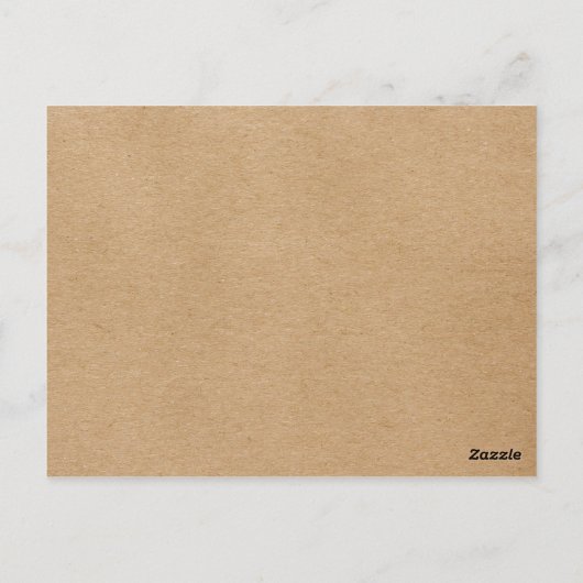 Minimal Script Rustic Kraft Sla de datum op Briefkaart (Achterkant)