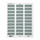 Minimal Script Sage Green Return Address Etiket (Full Sheet)