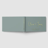 Minimal Script Sage Green Wedding Gastenboek (Volledig)