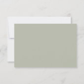 Minimal Script Sage Green Wedding RSVP Kaart (Achterkant)